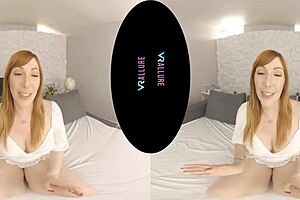 fiery redhead milf shoves dildo deep in shaved pussy vrallure style