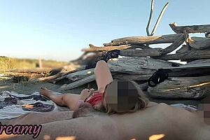 Pussy Flash Stranger Catches Stepdad Fingering Me On Beach Jerkoff