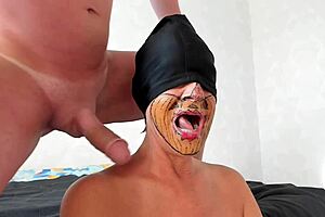 Gilf gulps huge mouthful cumshot straight down her teasing granny throat!