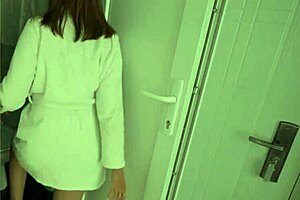 stepson catches stepmom fingering in hotel sparking bed sex