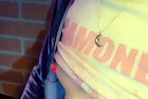 chained slut on knees gagging deepthroat face fucked cum covered!