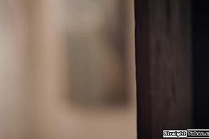 Busty Babysitter Threesome Deepthroats Old Redhead in Taboo Room!