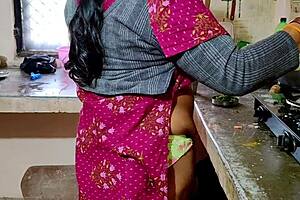 Desi bhabhi bent over doggystyle, horny pussy stuffed with big desi cock