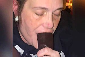 Baby Blue Nails Stepmom Delivers Amazing Sloppy Black Cock Gumjob