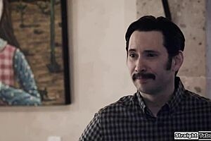 Busty Babysitter Threesome Deepthroats Old Redhead in Taboo Room!