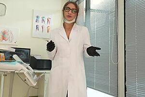 dentist doc bends patient over for cowgirl doggy bj in office