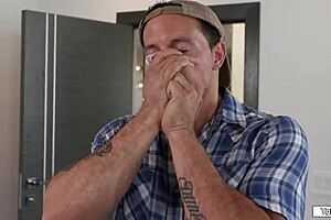 Busty shemale client cock sucked after panty discovery