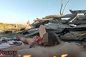 Pussy Flash Stranger Catches Stepdad Fingering Me On Beach Jerkoff