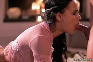 experienced cfnm milf gives sensual blowjob handjob