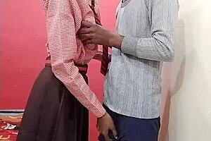 Indian school lovers fuck tight pussy with big cock mms