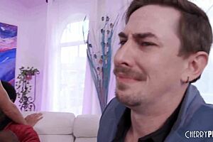 husband watches big tits milf wife ride massive bbc hard