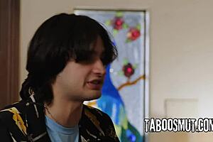 horny redhead stepmom syren de mar rides stepsons monster cock deep