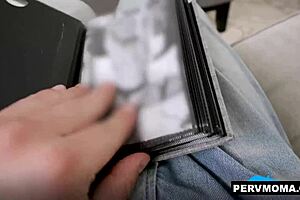 Horny stepmom Kitt Jones throats stepson cock tastes cum