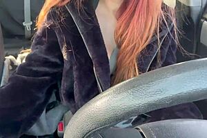 Italian Big Tits Milf Flashes Juicy Nipples on Street Car Ride!