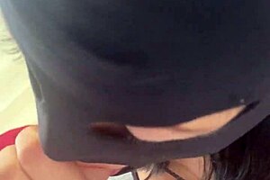 Red lipstick milf blows huge cock then takes hardcore doggy in fishnet lingerie facial?