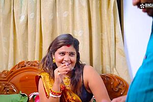 desi bihari busty lady takes two servants' cocks in outdoor threesome pound