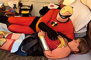 Granny wonder woman teases mr incredible into hardcore pov creampie missionary?