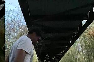 black monster cock fucks milf pussy outdoors to moaning orgasm cumshot quickie