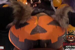 agatha brazilian milf mama fucks bbc in halloween jack olantern