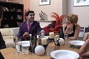 horny college coeds love group anal double penetration and ass to mouth facials.