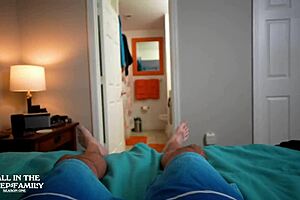 Stepmom's bikini on vacation makes him horny she helps him cum scene 1of3