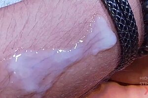 Huge Creamy Cumshot Stroked Out Close Up On Muscular Brazilian Bodybuilder