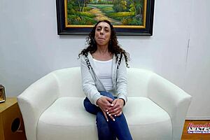 Horny brunette Mercedez rims blows big dick then rides hard!