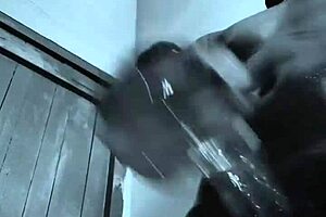 Young black guy strokes his huge bbc for massive cumshot