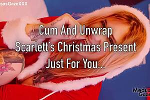 scarlett moans over early christmas cock tease