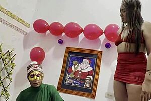 Bandit stepson bends over demanding stepmom for doggystyle at christmas shop! 🎄🍆