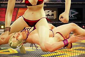 nina endures another pounding from the dominant mature latina woman in fantasy lezdom fight