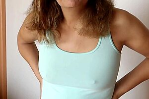 stepmom's hairy milky pussy takes two massive cumshots from stepson voyeur style