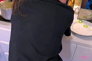 Stepmom Serves Wet Shaved Pussy Dinner with Monster Cock Deepthroat!