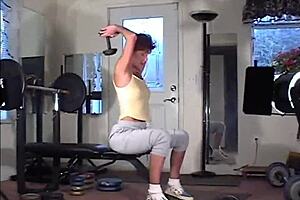 maria shadoes redhead milf petite housewife bts gym workout photoshoot