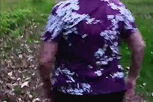 nicebigddd bends over for rough doggystyle pussy fuck in forest outdoors