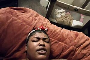 guy cums hard inside pregnant ebony bbw girlfriend