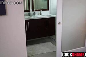 Hotwife Blindfolded For Hubby's Bbc Monster Cock Surprise