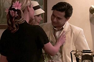 Two big tits milfs bent over for deep anal gaping.