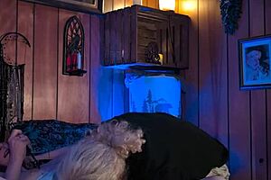 holiday pussy licking massage turns sensual with milf toys and heels