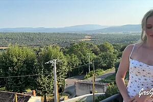 Maya magnificent french blonde slut milf squeezes between two huge cocks threesome