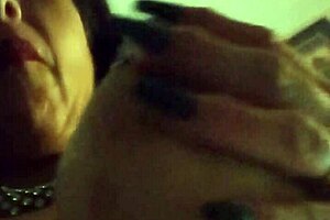 brunette sex goddess cleans pierced natural tits after messy fuck