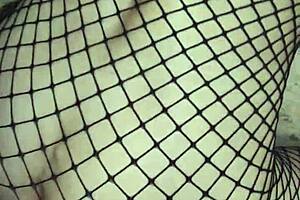 Skinny milf spreads in black stockings for anal pounding