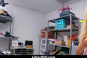 Milf Burglar Caught Stealing Lingerie Pays With Garage Pussy Pounding