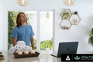 stepson, feel elizabeth skylar's oiled tits bounce as your busty milf masseuse rides cowgirl in nuru bliss?