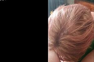 master puts his bitch through deepthroat practice to unload right in her neck