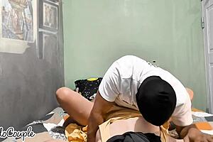 maid's hairy pussy gets pounded hard when i burst into stepsis room unexpected