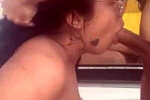 morena milf slurps huge latina cock deep