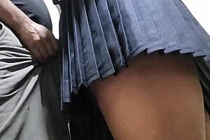 Student Gets Creampie Cumshot Inside Crowded Train Ride