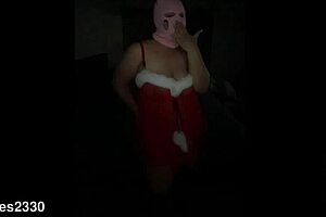 Amateur BBW Wife Rides Big Black Cock in Xmas Bedroom Fun