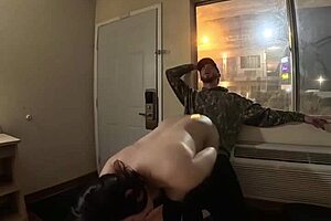Hotel Windows Open: Wife Rides Stranger's Huge Cock Publicly?